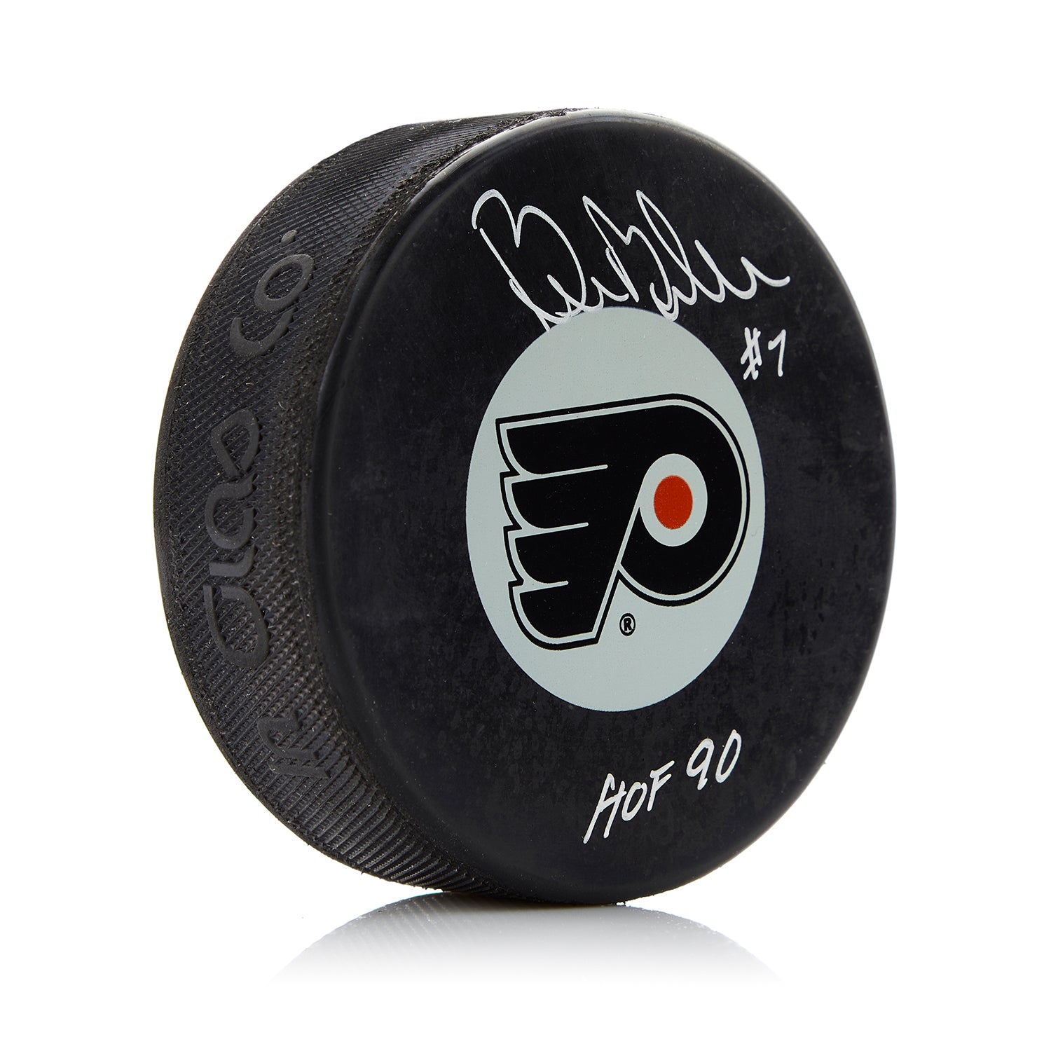  Bill Barber Philadelphia Flyers Autographed Hockey Puck with HOF Note 