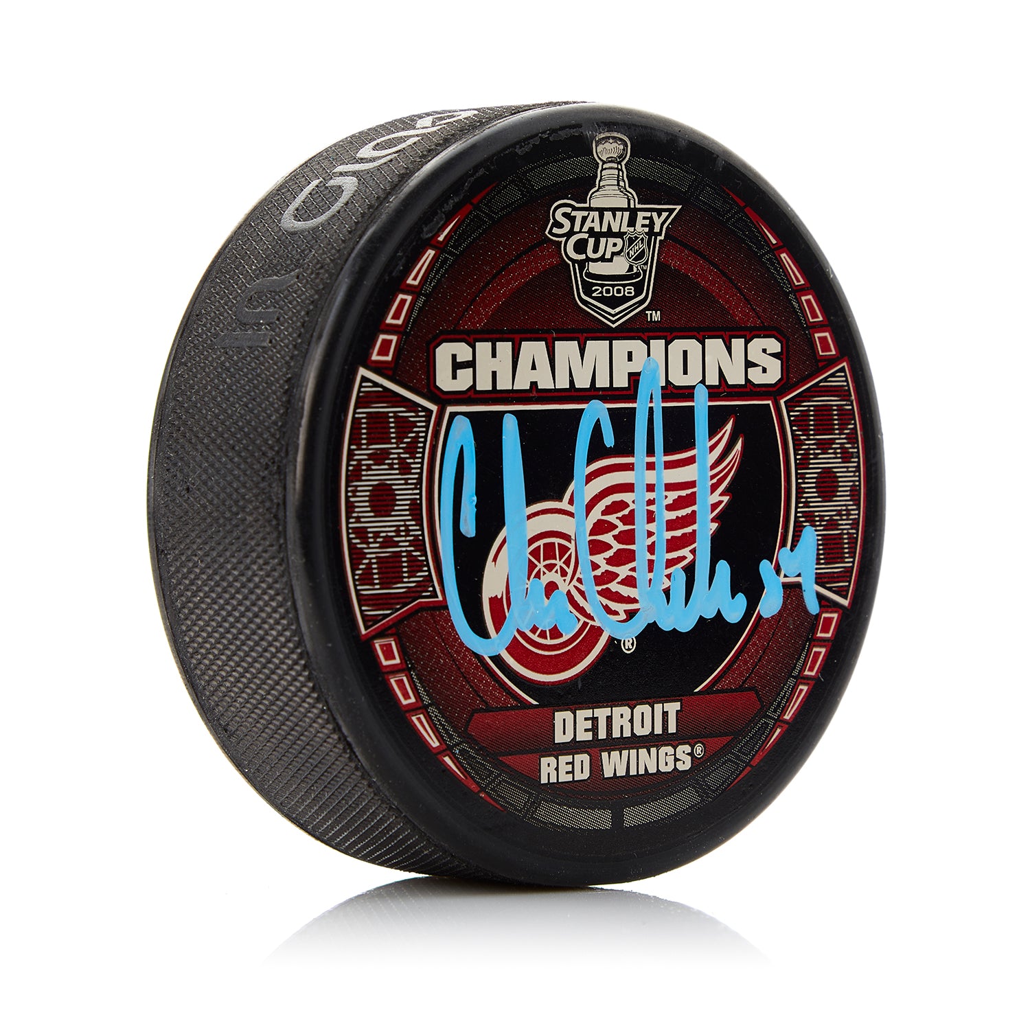  Chris Chelios Detroit Red Wings Autographed 2008 Stanley Cup Puck 