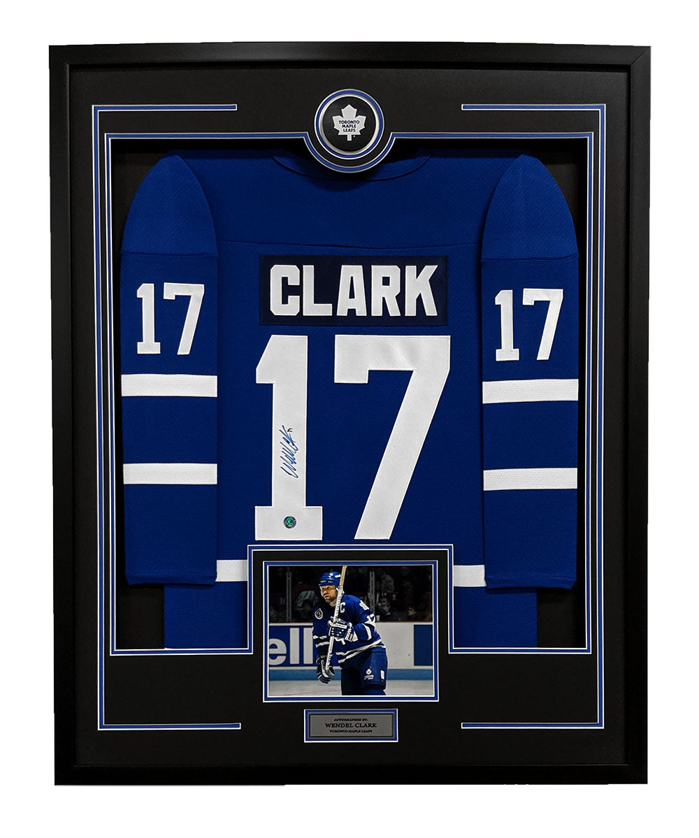  Wendel Clark Signed Toronto Maple Leafs 36x44 Jersey Frame 