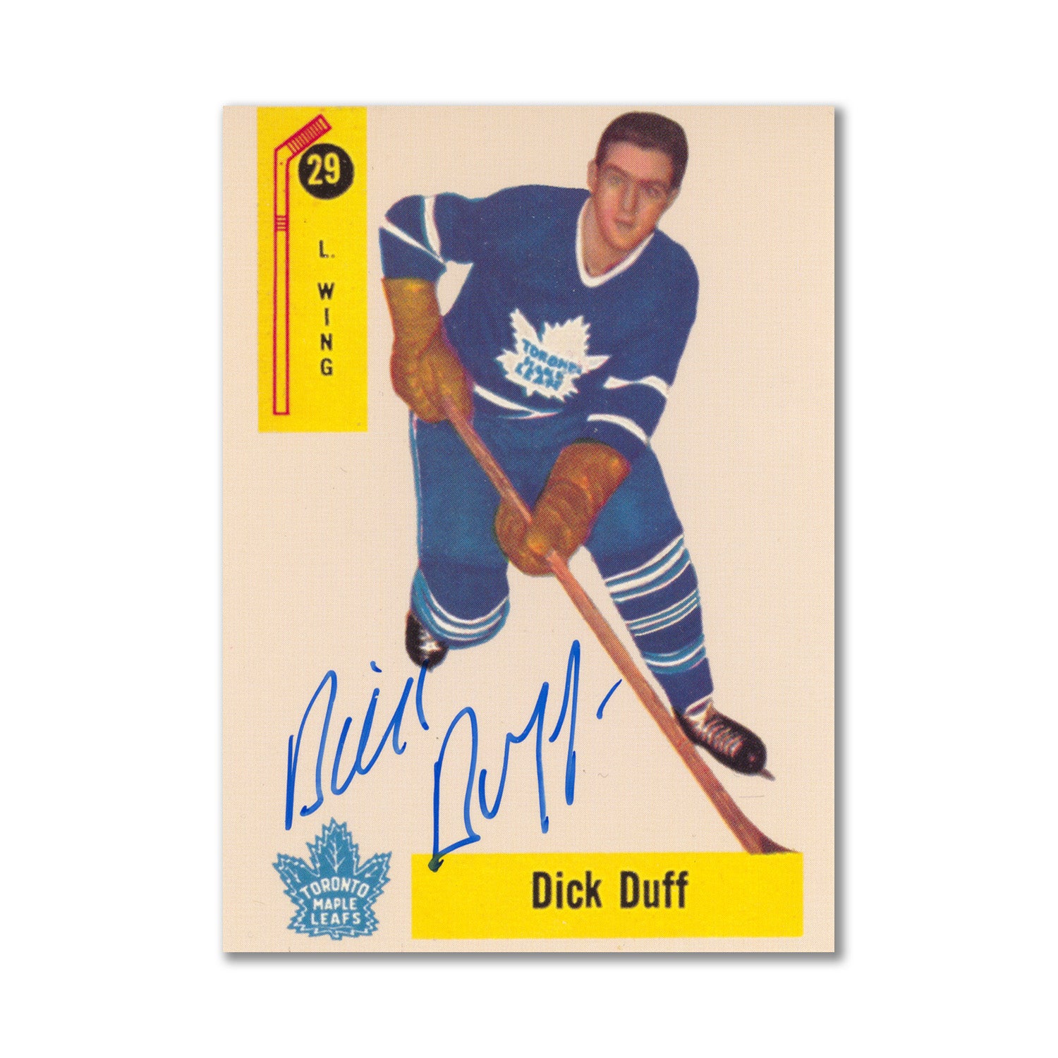  Autographed 1992-93 Parkhurst #PR-24 Dick Duff Hockey Card 