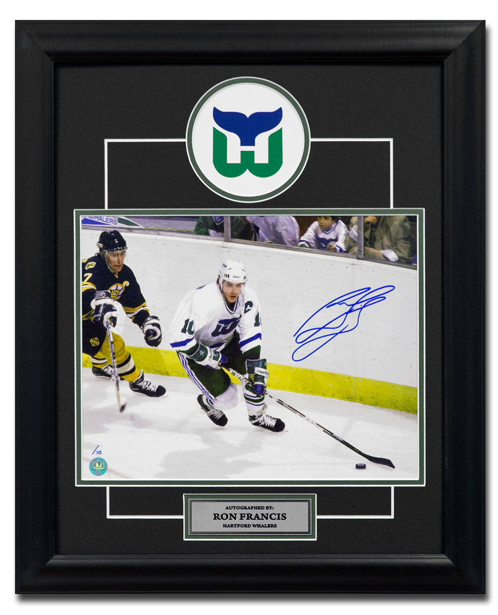  Ron Francis Hartford Whalers Autographed Hockey 20x24 Frame LE/10 