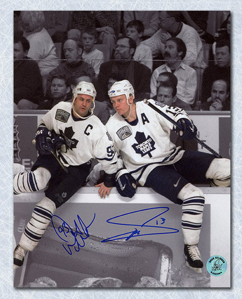  Doug Gilmour & Mats Sundin Toronto Maple Leafs Dual Signed Spotlight 8x10 Photo 