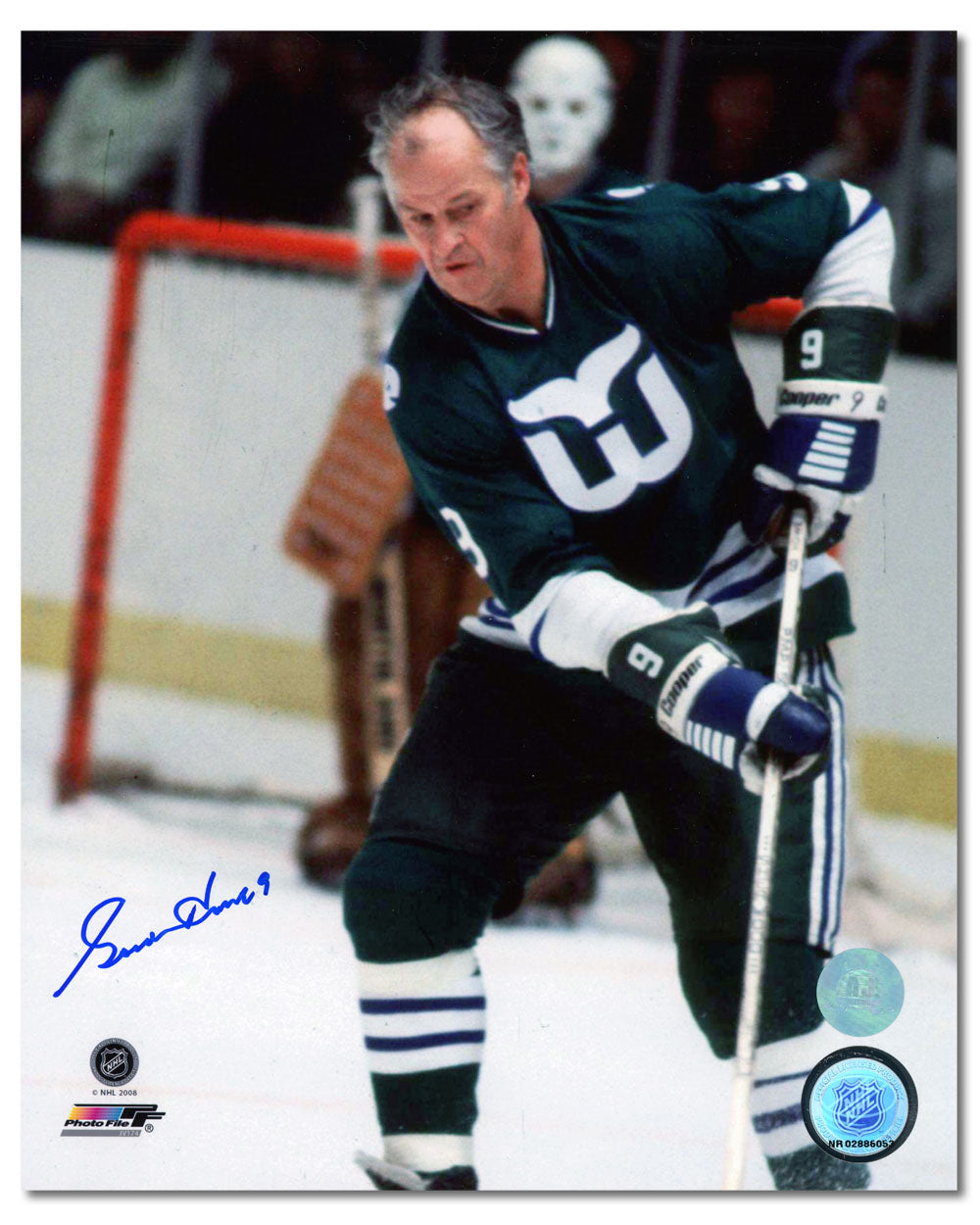  Gordie Howe Hartford Whalers Autographed Action 8x10 Photo 