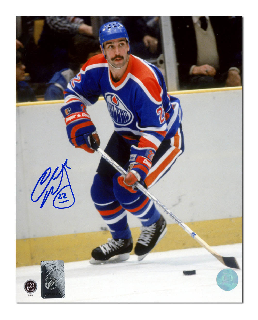  Charlie Huddy Edmonton Oilers Autographed Hockey 8x10 Photo 