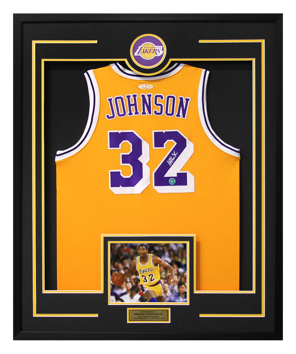 magic johnson framed jersey