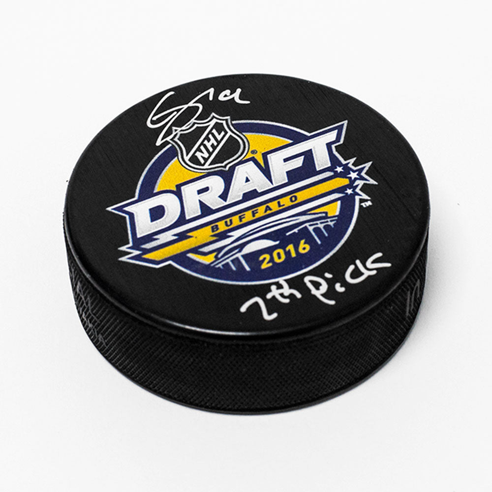  Clayton Keller Signed 2016 NHL Entry Draft Puck with 7th Pick Note 