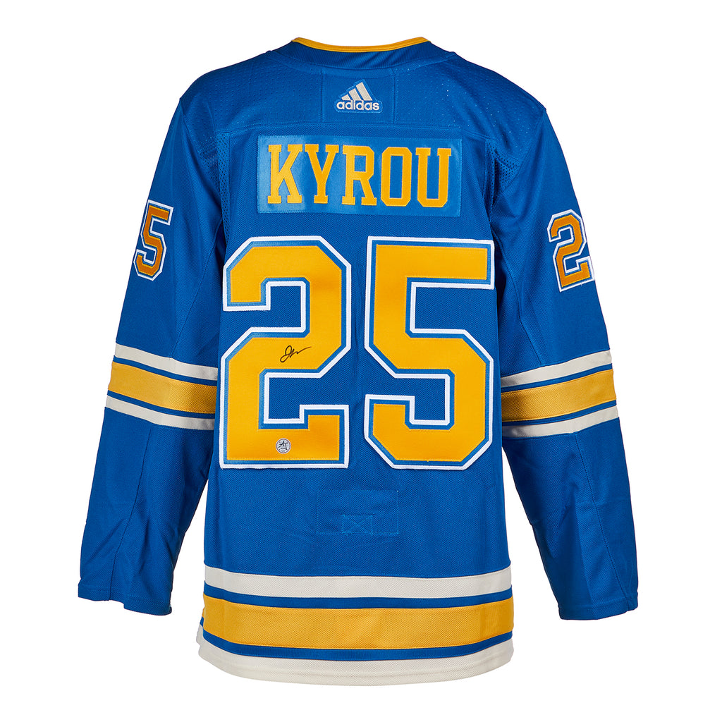 Jordan Kyrou #25 Signed St. Louis Blues Jersey w/JSA Certification