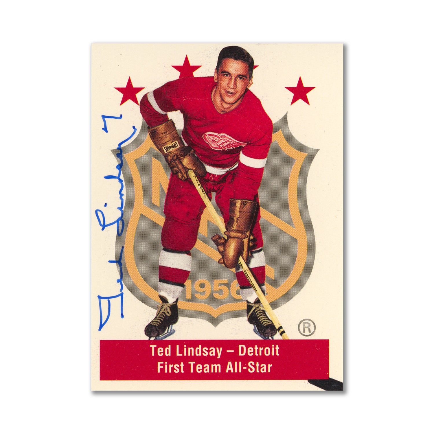  Autographed 1994 Parkhurst Missing Link #140 Ted Lindsay All-Star Card 