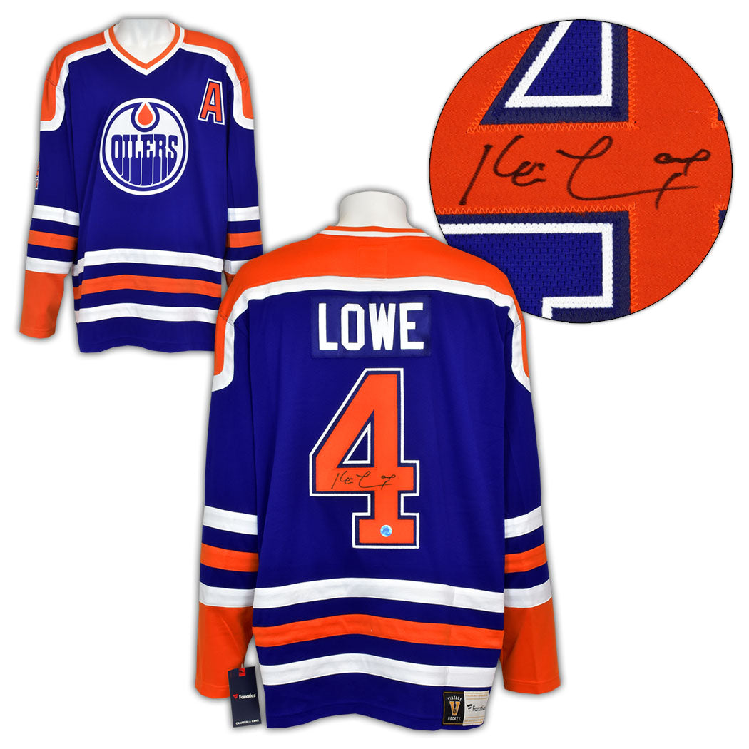  Kevin Lowe Edmonton Oilers Signed Retro Fanatics Jersey 