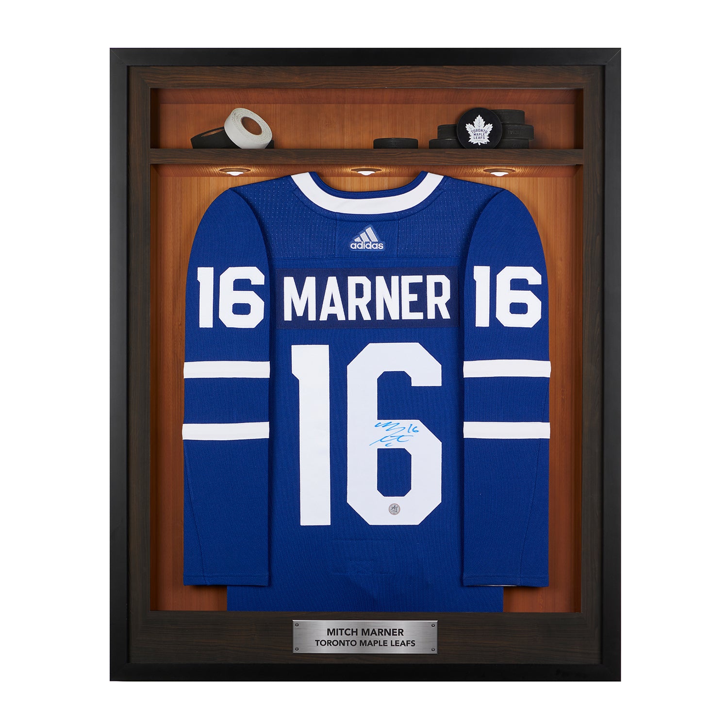  Mitch Marner Signed Toronto Maple Leafs Locker Room 36x44 Jersey Frame 