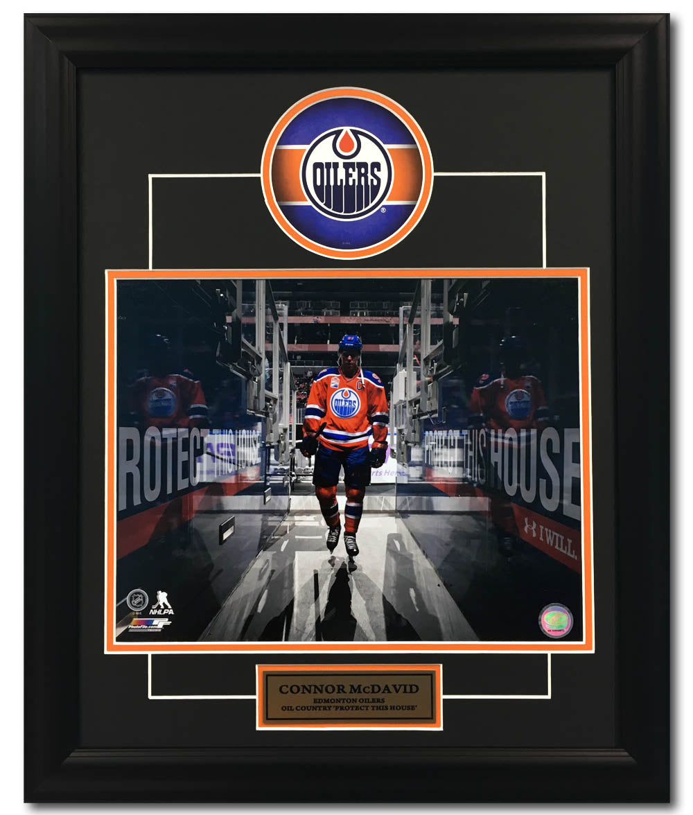  Connor McDavid Edmonton Oilers Rogers Place 'Protect This House' 20x24 Frame 