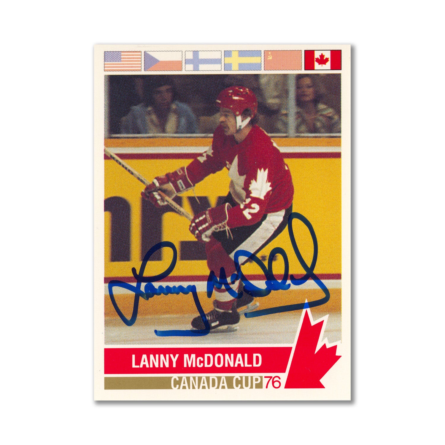  Autographed 1992 Future Trends #174 Lanny McDonald Hockey Card 