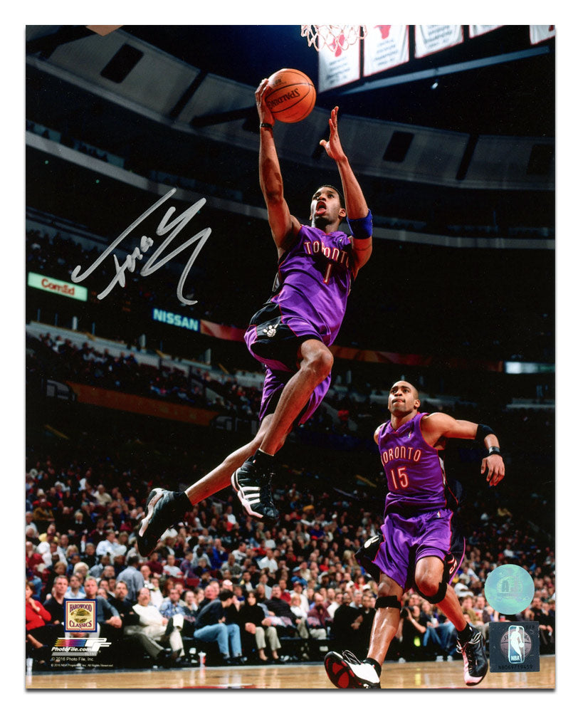  Tracy McGrady Toronto Raptors Autographed Basketball Fast Break 8x10 Photo 