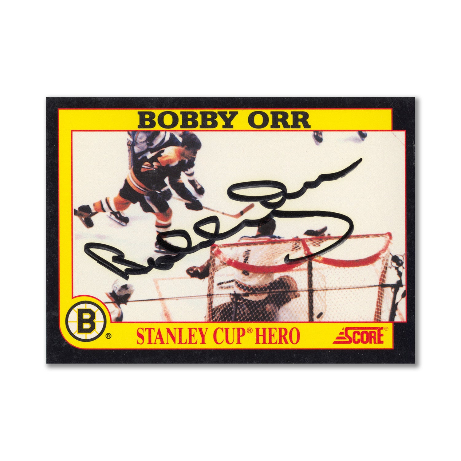  Autographed 1991-92 Score #6 Bobby Orr Stanley Cup Insert Card 