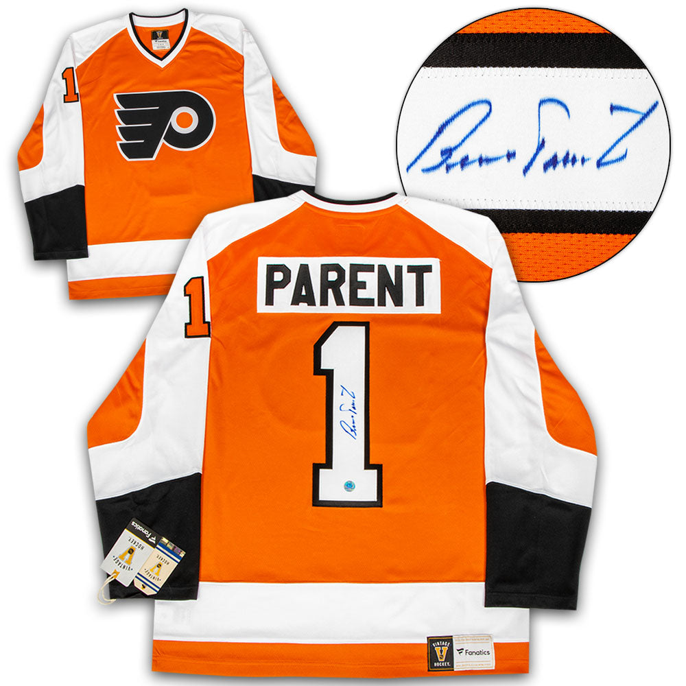  Bernie Parent Philadelphia Flyers Signed Retro Fanatics Jersey 