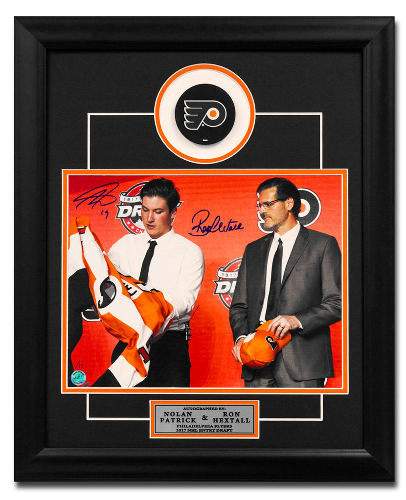 Nolan Patrick Philadelphia Flyers Signed & Dated 1st Goal 20x24 Puck Frame  #/19 - Autographed NHL Pucks at 's Sports Collectibles Store