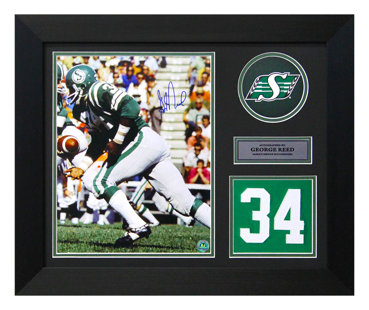  George Reed Saskatchewan Roughriders Signed 20x24 Number Frame 