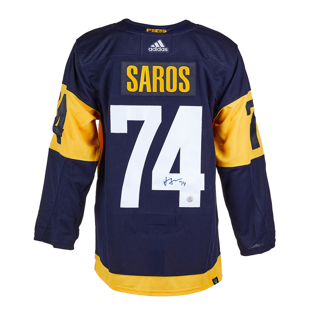 NFS Mailday] Nashville predators Juuse Saros reverse retro 2.0 set 2 game  worn jersey. Once again finishing not only the MiC set but the entire Preds  Jersey History : r/hockeyjerseys