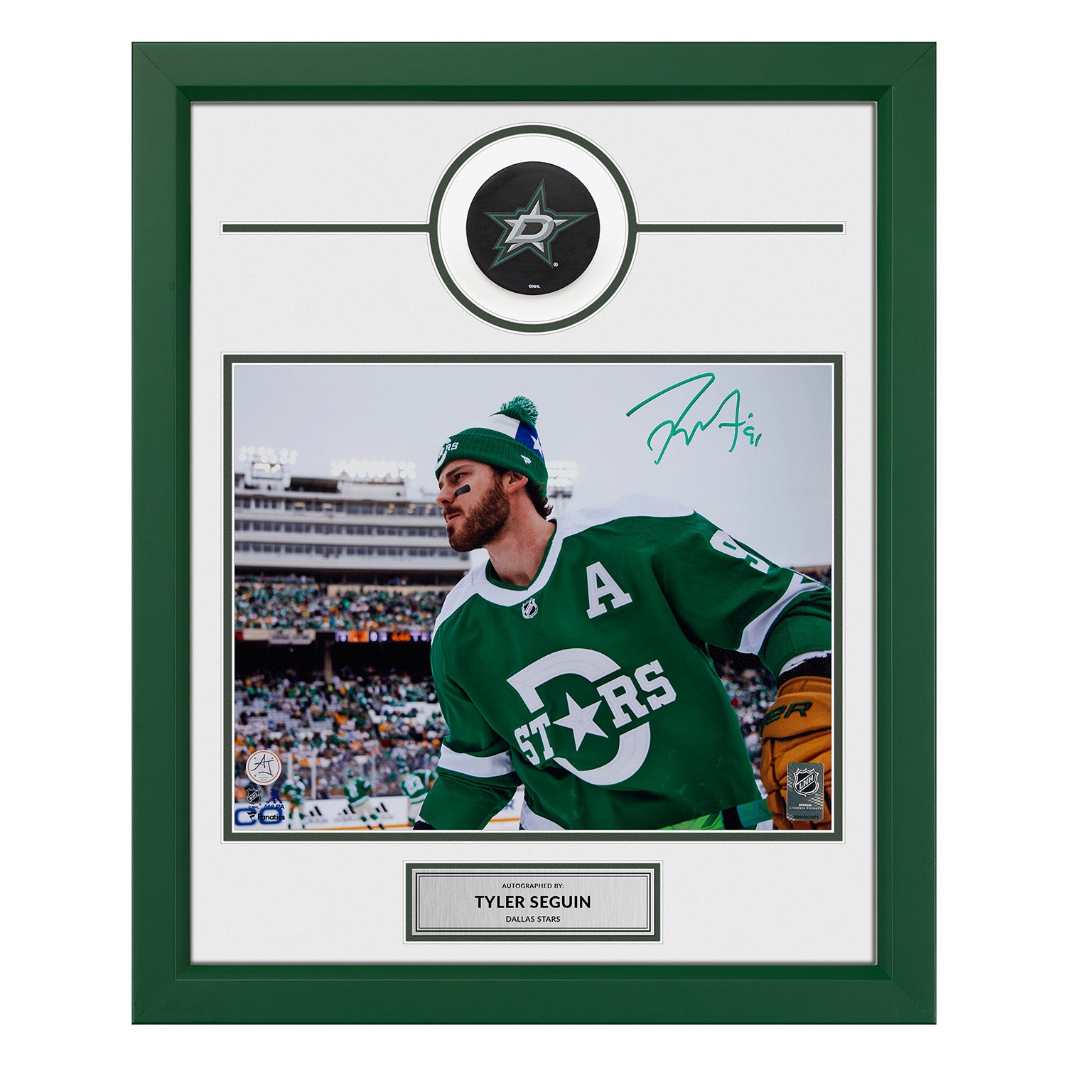  Tyler Seguin Dallas Stars Signed 2020 Winter Classic 20x24 Frame 