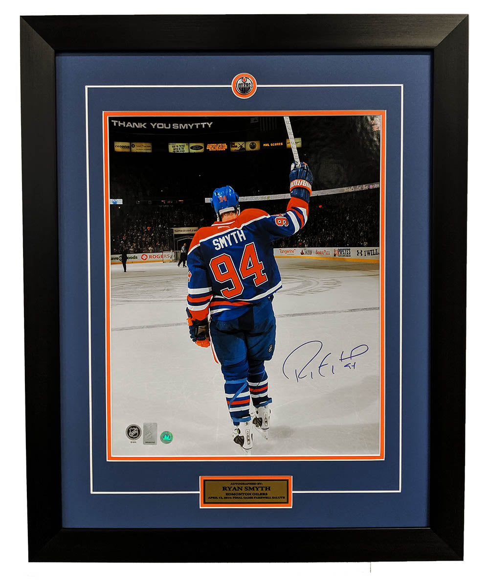  Ryan Smyth Edmonton Oilers Signed Final Game Farewell Salute 26x32 Frame 