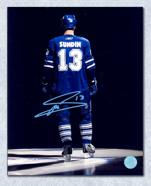  Mats Sundin Toronto Maple Leafs Signed Reverse Intro Spotlight 8x10 Photo 