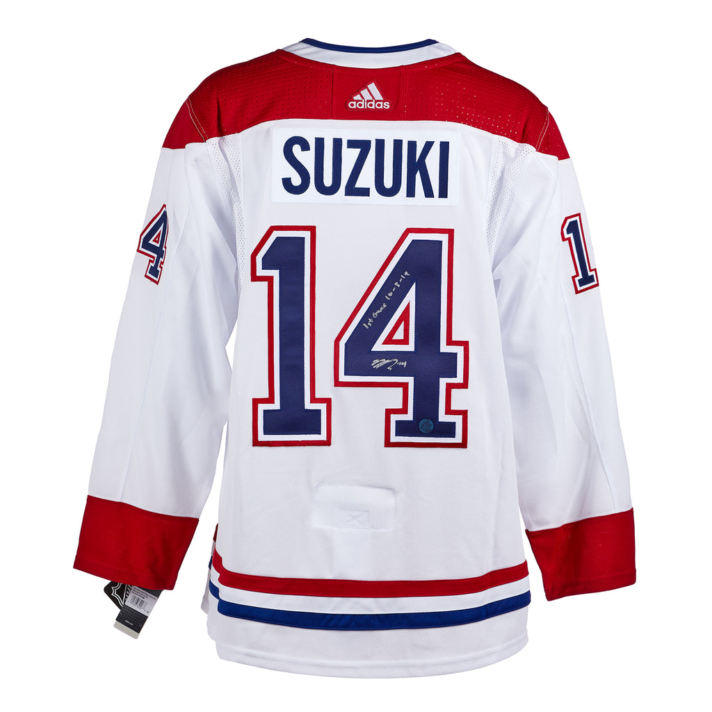 Nick Suzuki Montreal Canadiens Autographed White Adidas Jersey