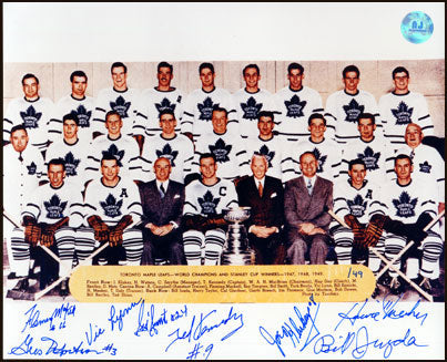  1949 Toronto Maple Leafs Stanley Cup 8 Player Team Signed 8x10 Photo #/49 