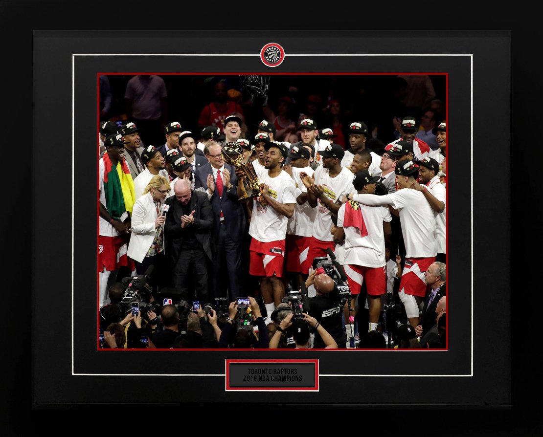  Toronto Raptors 2019 NBA World Champions Team Trophy Celebration 26x32 Frame 