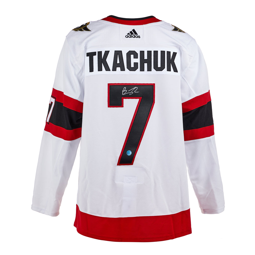 Brady Tkachuk Ottawa Senators Signed & Dated 1st Goal Adidas Jersey #/77 5