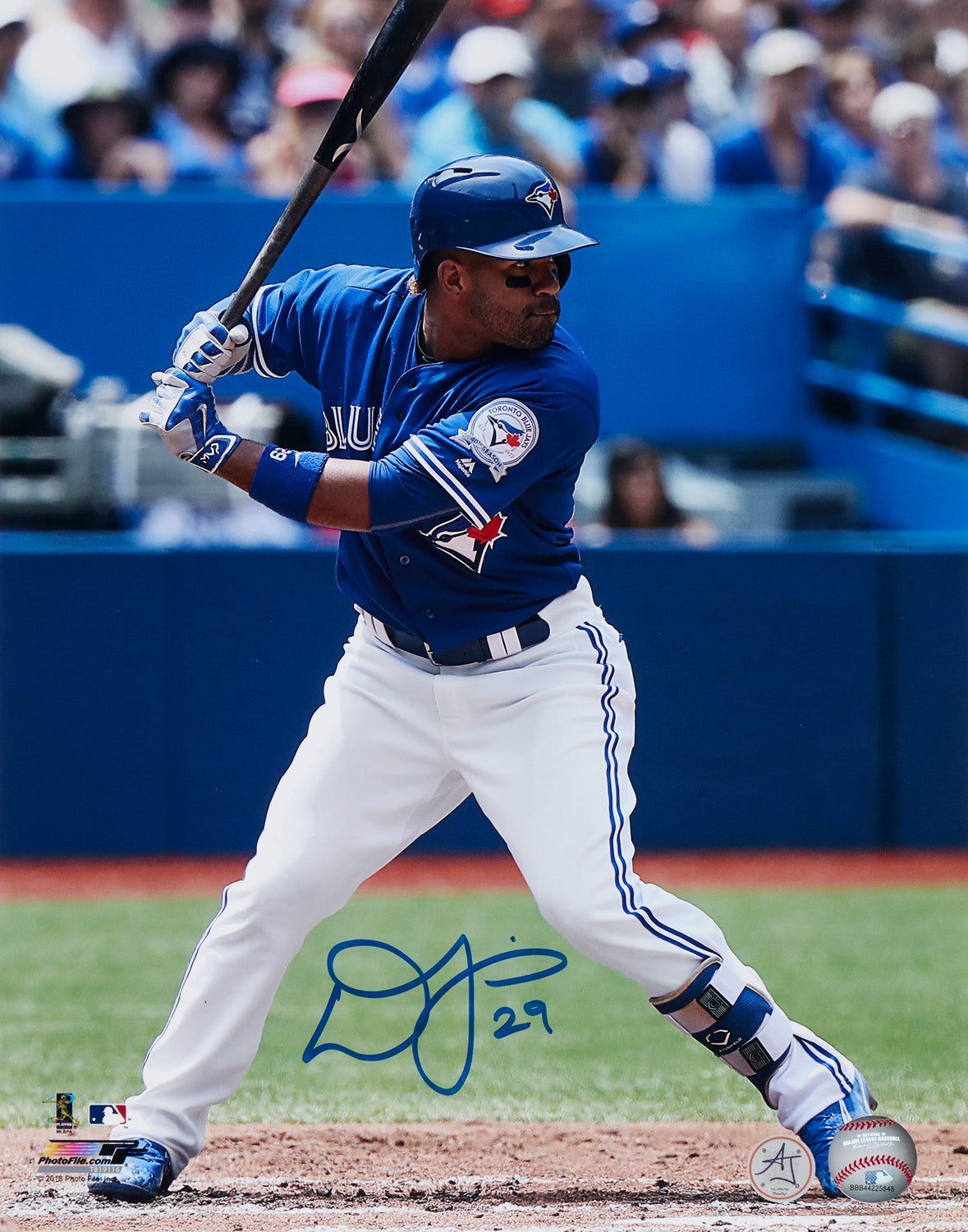  Devon Travis Signed Toronto Blue Jays Batting 11x14 Photo 