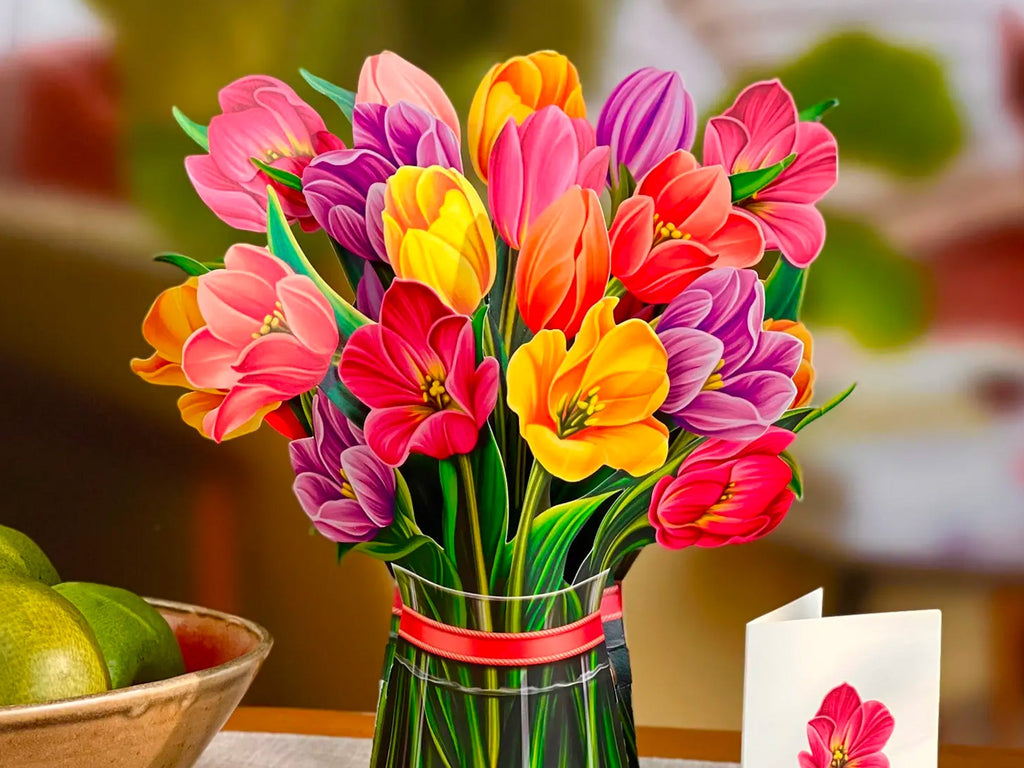 Festive Tulips Pop Up Bouquet