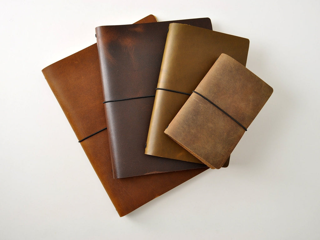 LEATHER TRAVEL JOURNAL - GI - BLACK - Bethesda Fine Stationery