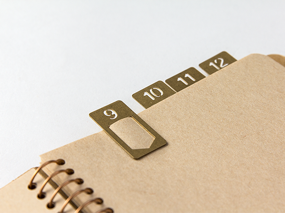 Brass Template Bookmark - Numbers – Jenni Bick Custom Journals