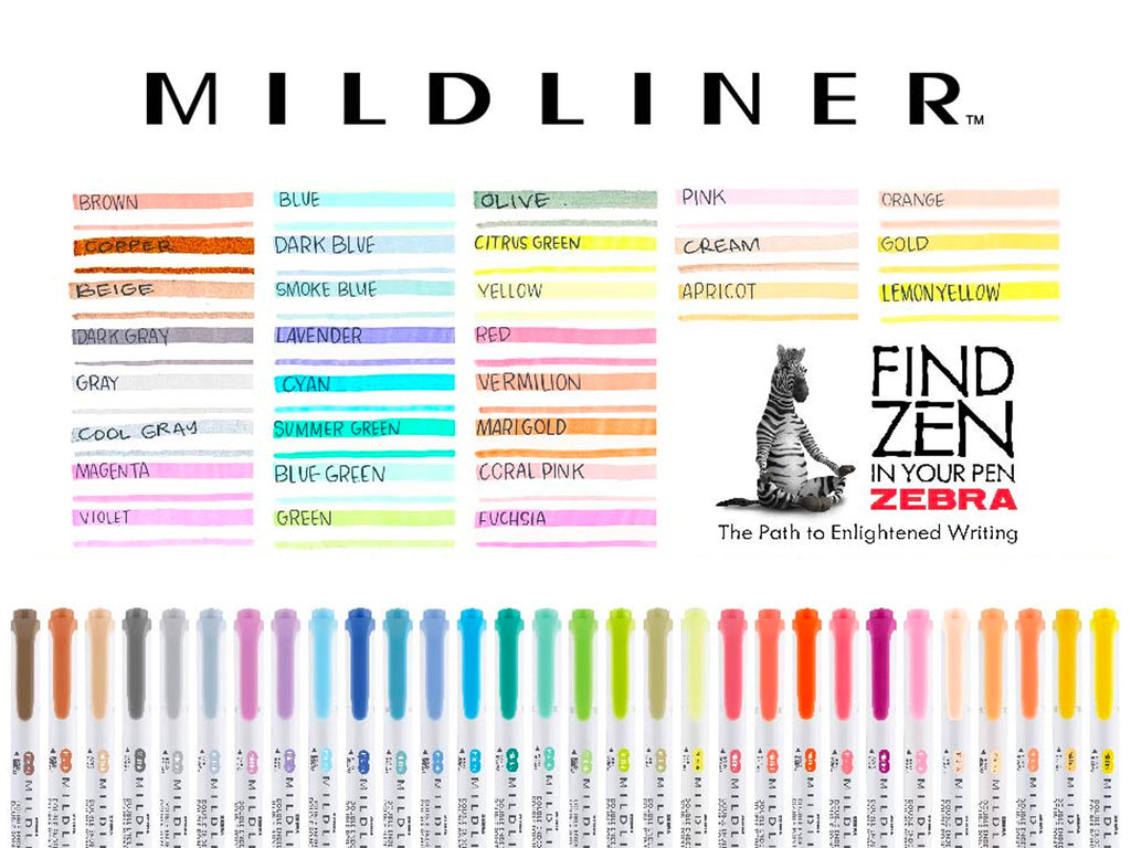 Zebra Neutrals Mildliner Highlighter + ClickArt Pack – Of Aspen Curated  Gifts