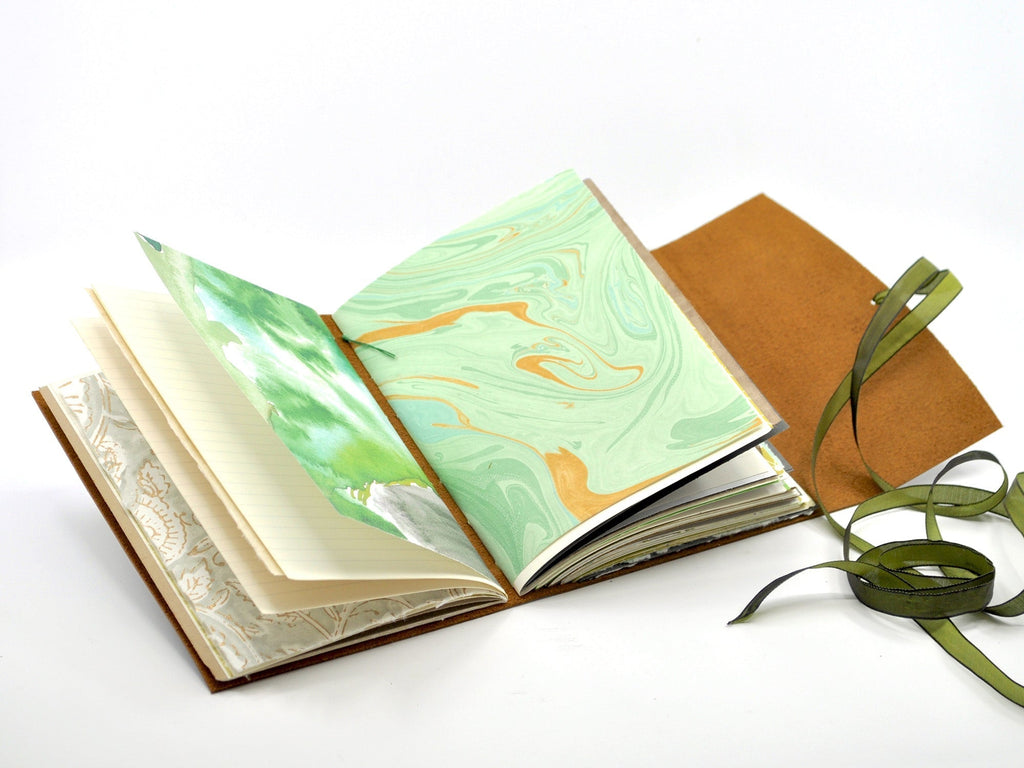 Walden Pond One of a Kind Leather Journal-Jenni Bick Custom Journals
