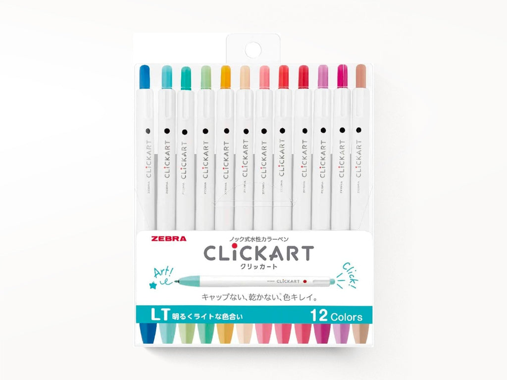 Clickart Retractable Marker Pens - 48 color options - Cherry Pink - 15