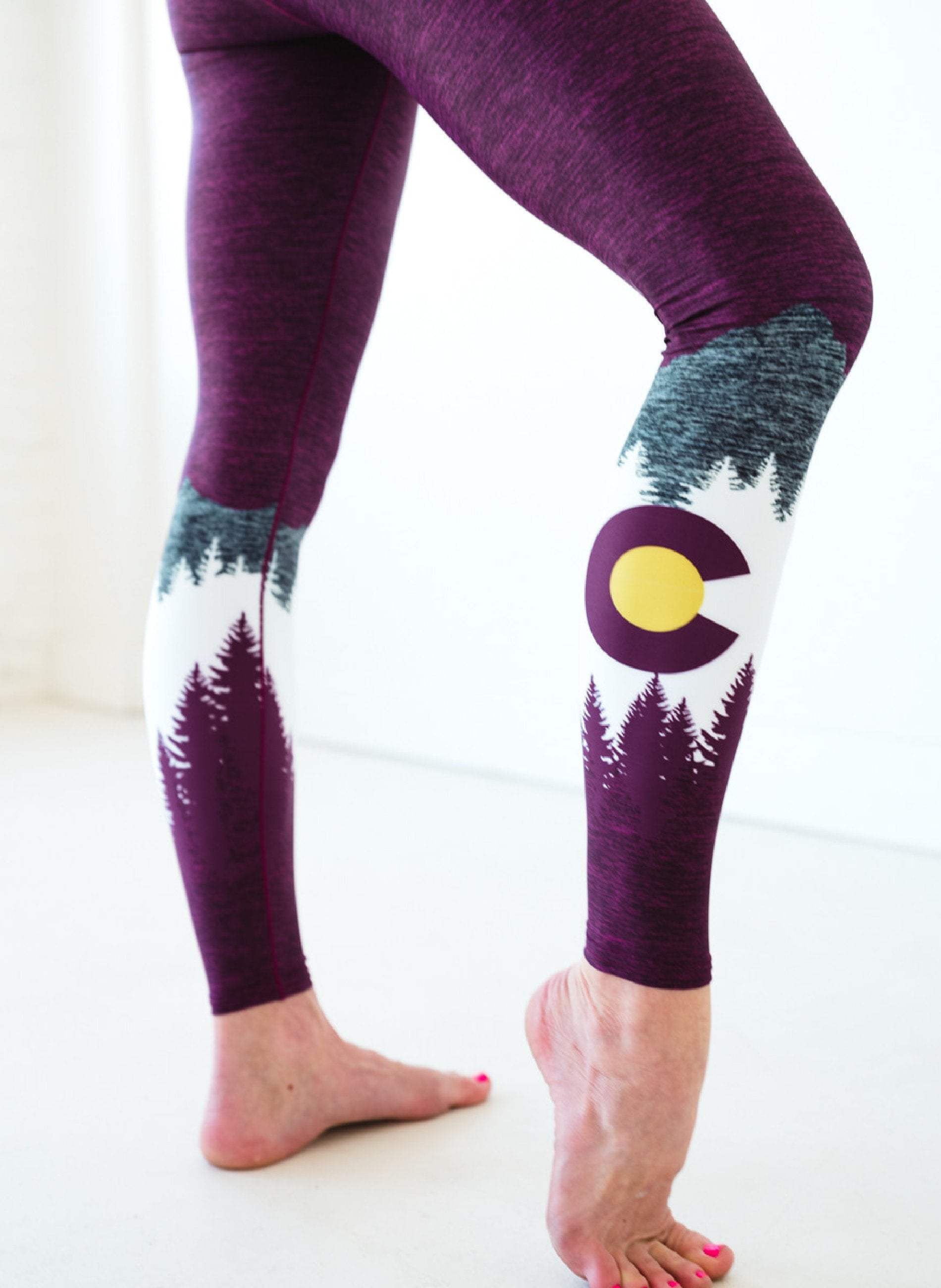 Colorado Threads Burgundy Native Yoga Pants - Colorado Threads