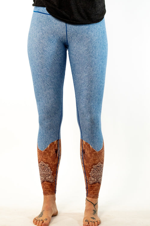 Colorado Threads Oatmeal Aztec Yoga Pants - Colorado Threads Clothing