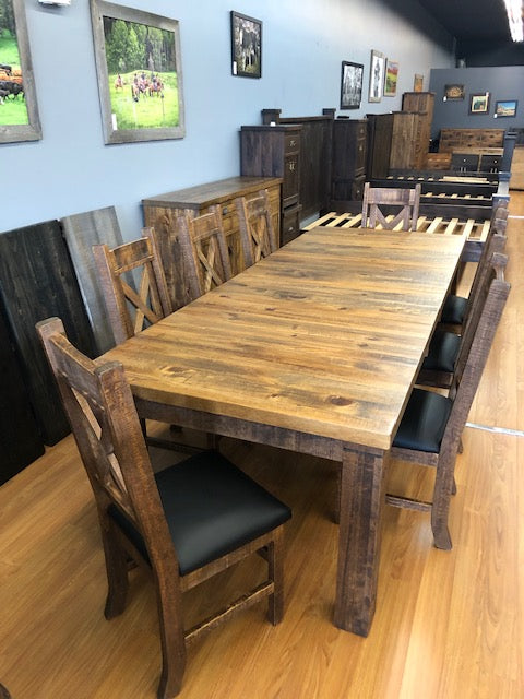 dark pine table and chairs