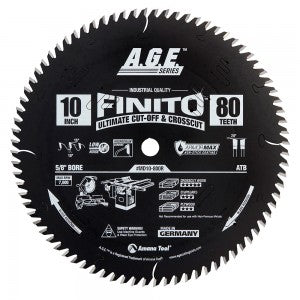 Amana Tool MD10-800R Carbide Tipped Finito Ultimate Cut-Off & Crosscut ArmorMax® Coated 10 Inch Dia x 80T, ATB, 10 Deg, 5/8 Bore Circular Saw Blade