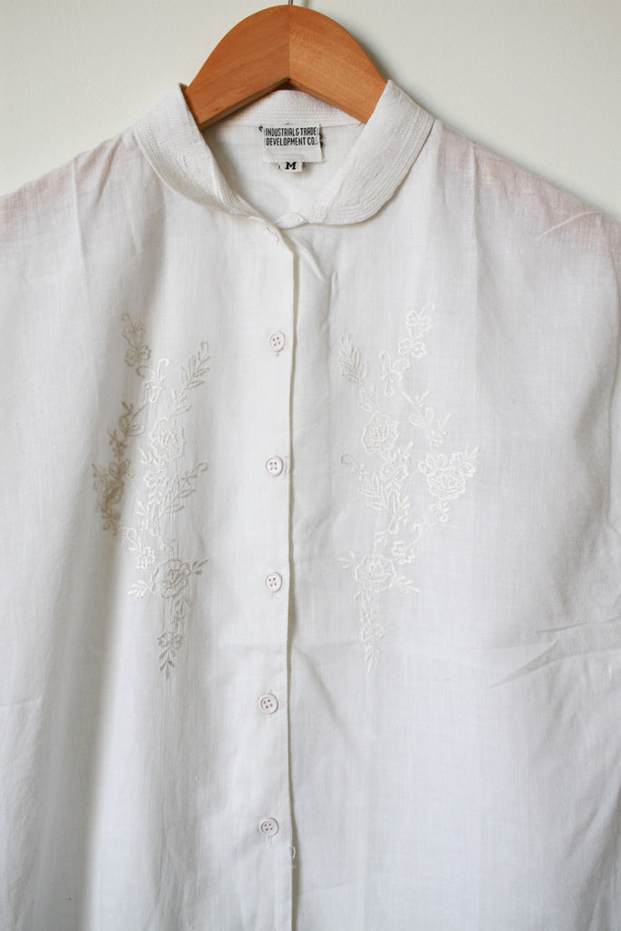 1970s Deadstock Indian Cotton Embroidered Blouse – Blossom Vintage