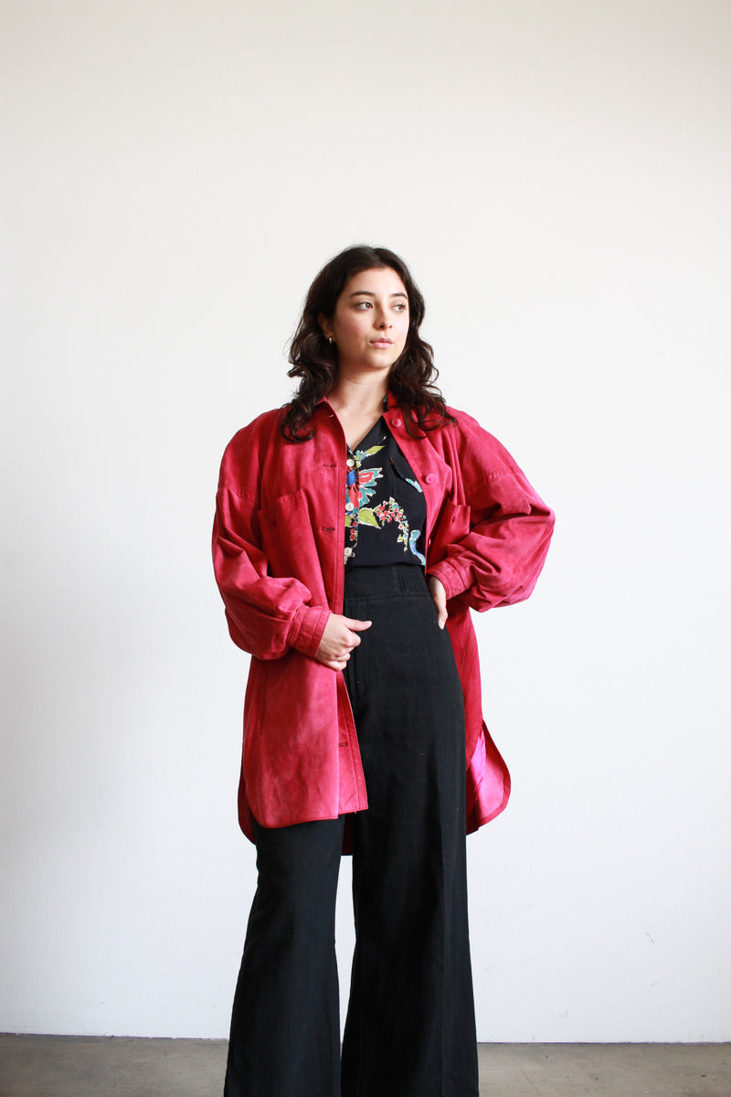 1980s Lina Lee Fuschia Pink Suede Oversized Jacket – Blossom Vintage