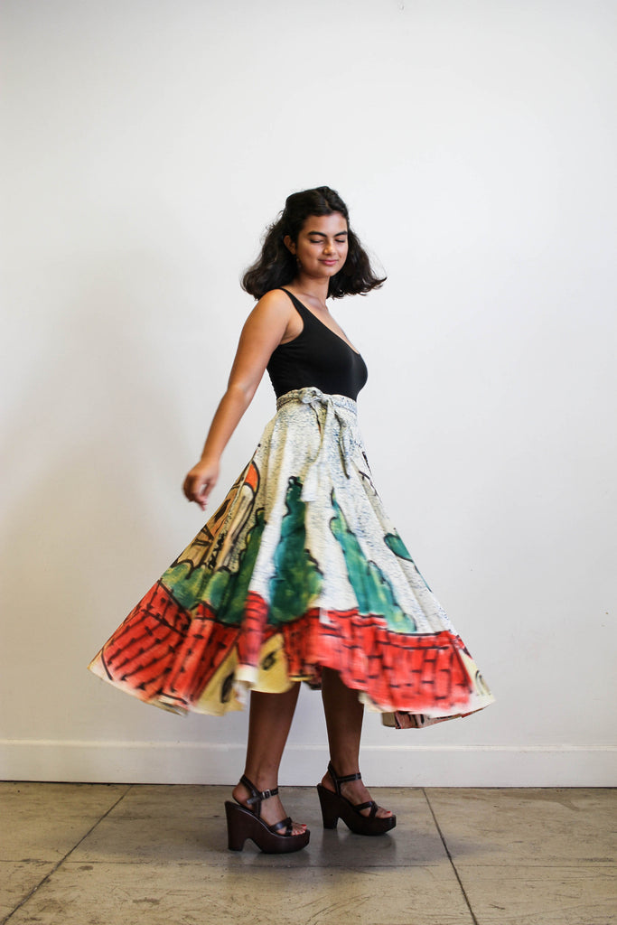 1940s Mexican Hand-Painted Wrap Circle Skirt – Blossom Vintage