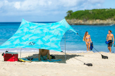 Neso 1 Beach Tent in Aqua Fronds