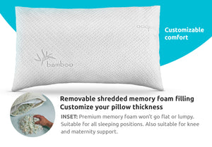 xtreme comforts loft bamboo memory foam pillow
