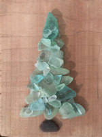 Original 5x7 Aqua Turquoise Beach Glass Tree on Salvage Wood – Amy Lauria