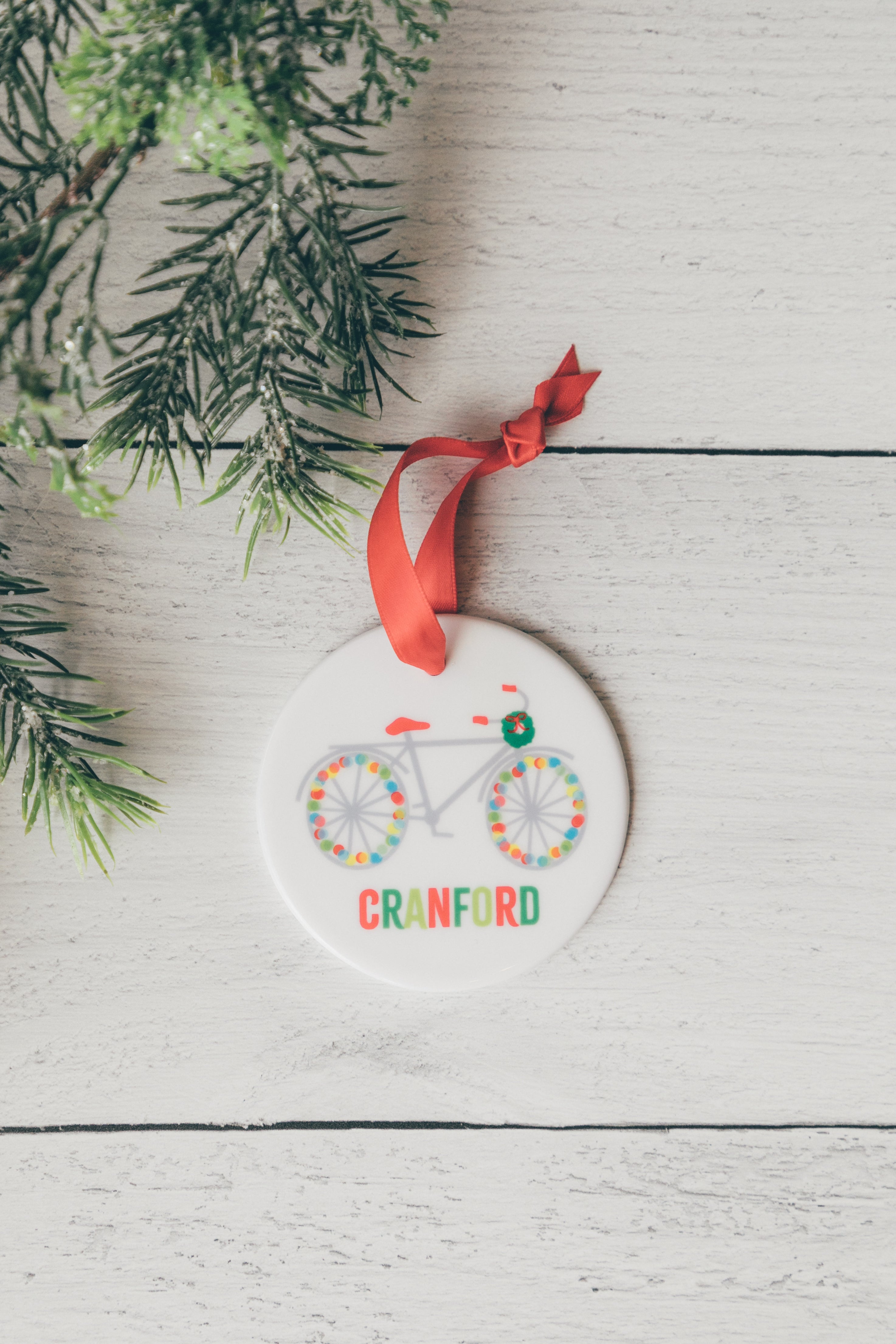 Cranford Ceramic Ornament - Holiday Bike