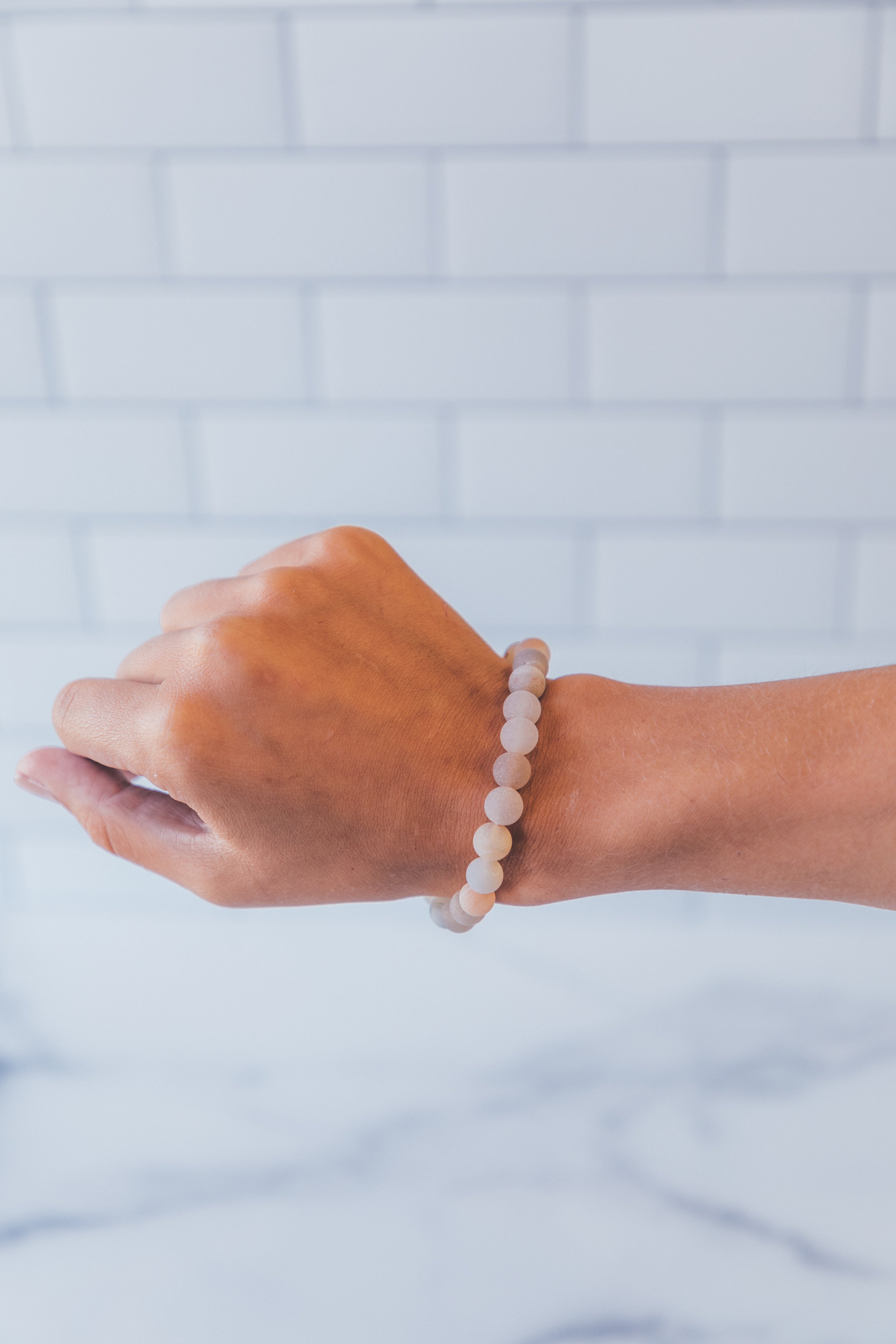 Natural Bead Bracelet - Peach Agate