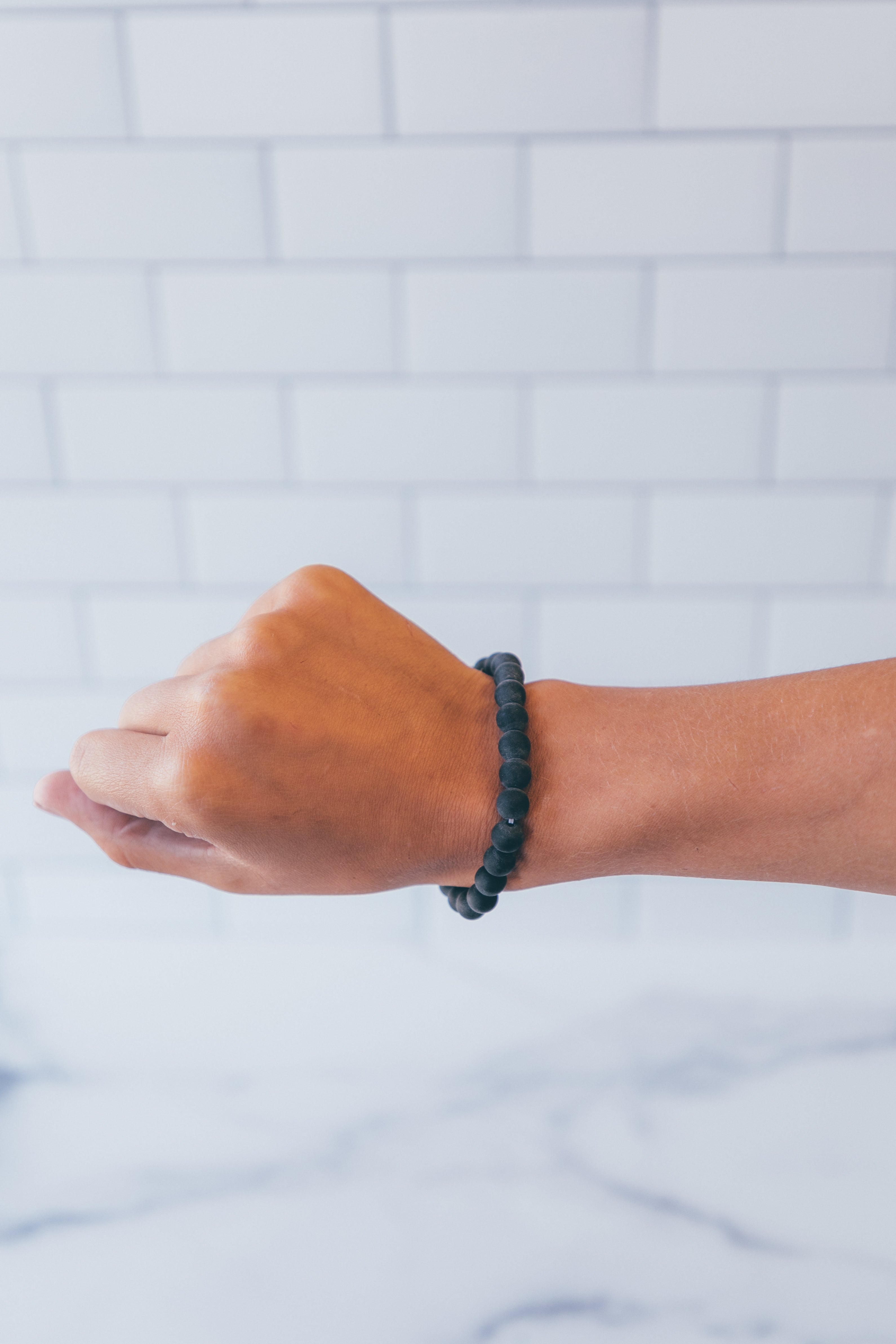 Natural Bead Bracelet - Obsidian