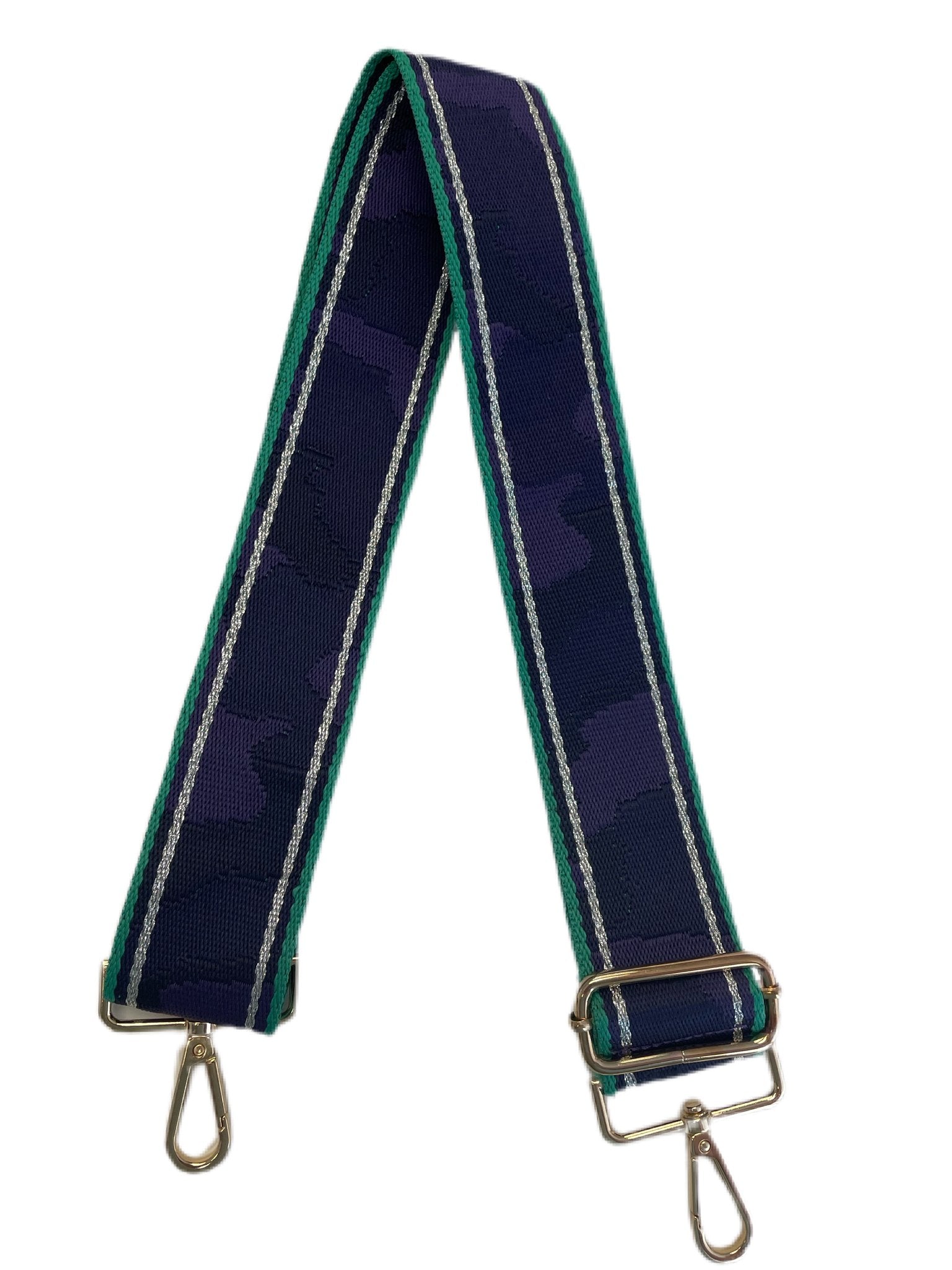 Adjustable Bag Strap in Two Tone Stripe Blue Camo